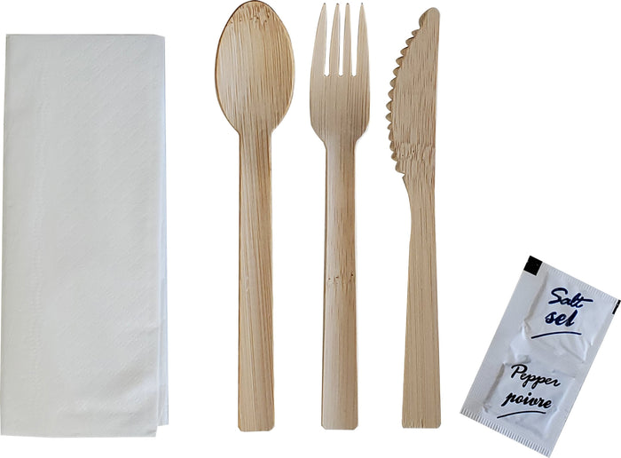 Eco-Craze - Disposable Bamboo 6pcs Cutlery Kit - K/F/S/N/SP NBB-M611