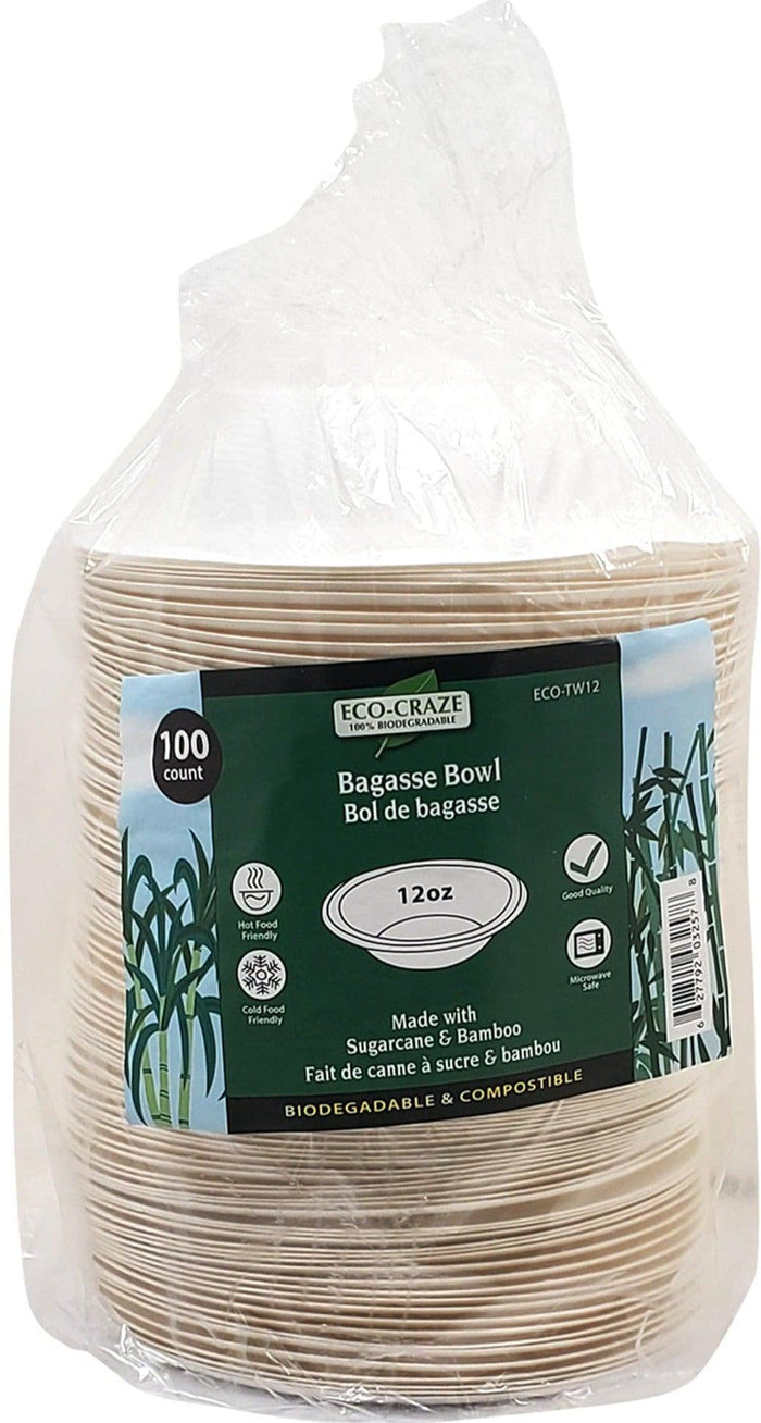 Eco-Craze - 12oz Round Bowl - Bagasse