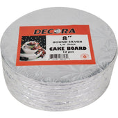 Decora - Cake Board - Round - Silver - 8x1/4