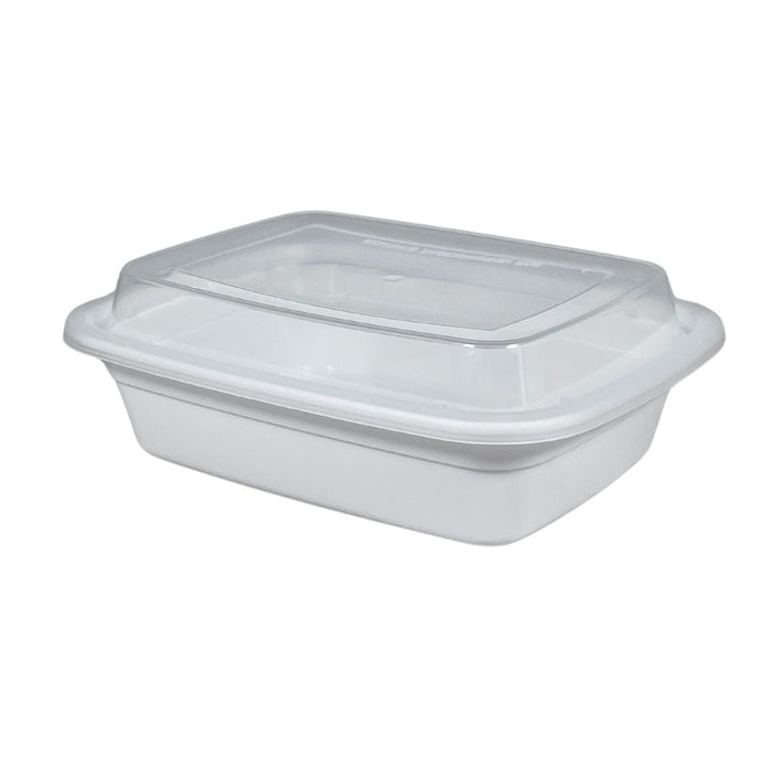 Value+ - 12oz Rectangle Plastic Container - White