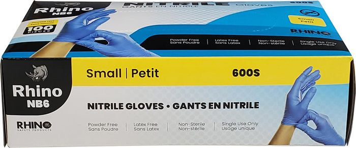 Rhino - NB6 - Blue Nitrile Gloves - Small - 600S