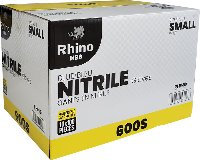 Rhino - NB6 - Blue Nitrile Gloves - Small - 600S