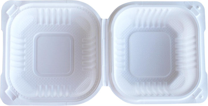 Eco-Craze - MFPP Clamshell Container - 5x5 - 1 Comp. - White