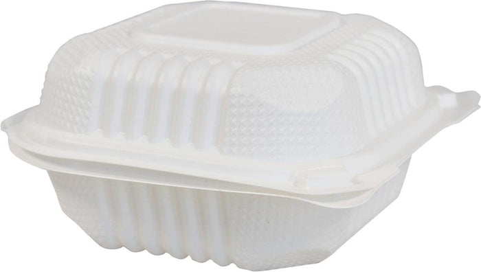 Eco-Craze - MFPP Clamshell Container - 5x5 - 1 Comp. - White