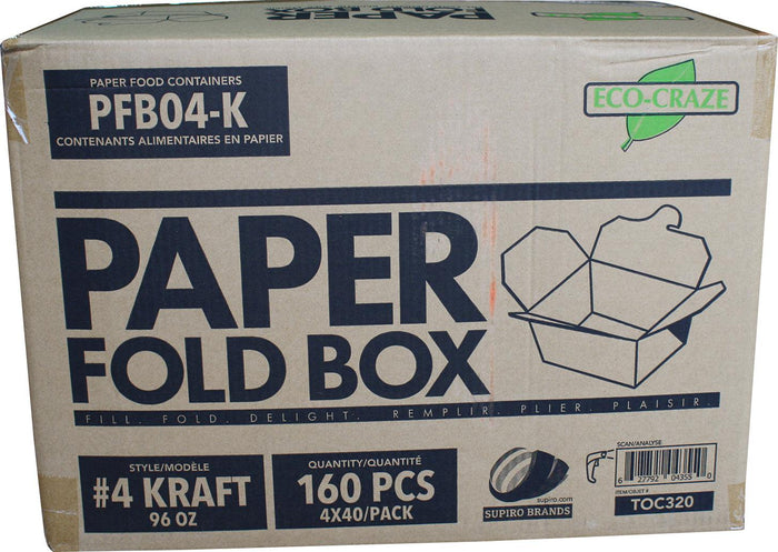 Eco-Craze - #4 Kraft Paper Fold Box - PFB04-K