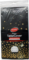 Table Cover - 54x108” Rectangular - Black Golden Dot