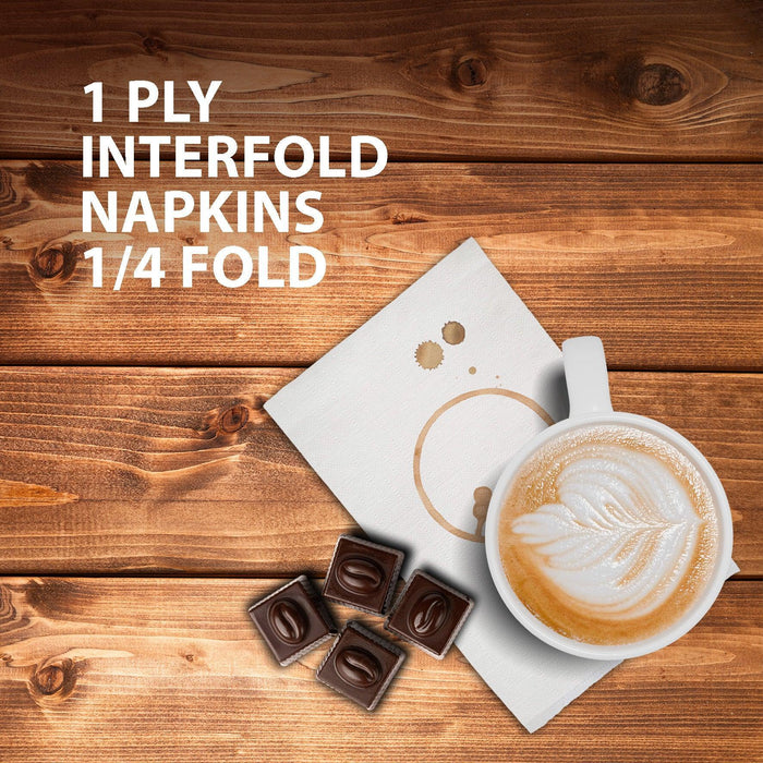 Mayfair - 1 ply Interfold Napkins 1/4 Fold - White - INAP01