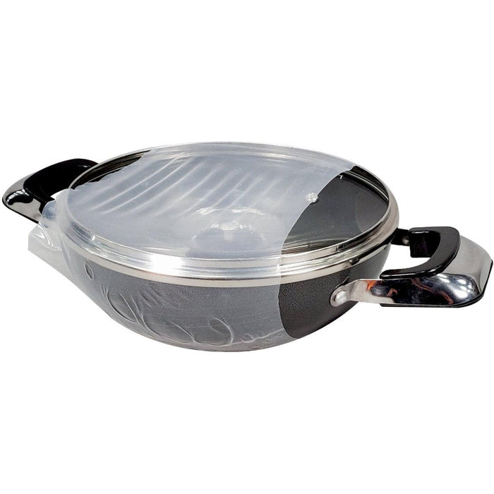 XC - Non Stick Wok w/G. Lid 20cm - 3mm S/Handle - S1117