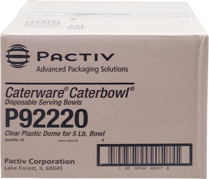 Pactiv - Clear Plastic Dome Lid - 10 lb Bowl - P92230