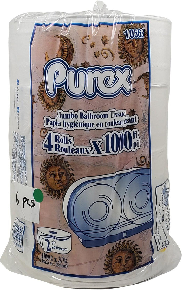 Purex - 2 Ply Bath Tissue Roll - JRT - Poly Pack -1000 ft.