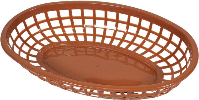 CLR - Plastic Food Basket - Oval - Black/Brown/Red - AB-6