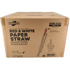 Eco-Craze Paper Straws - Red and White, 12mmx8