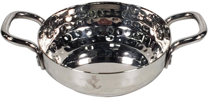 PK-82254B - 4oz Fry Pan - SS - Hammered Finish w/Handle