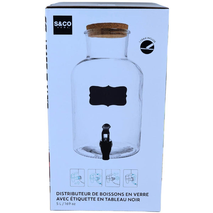 S&CO - Glass Beverage Dispenser 5L