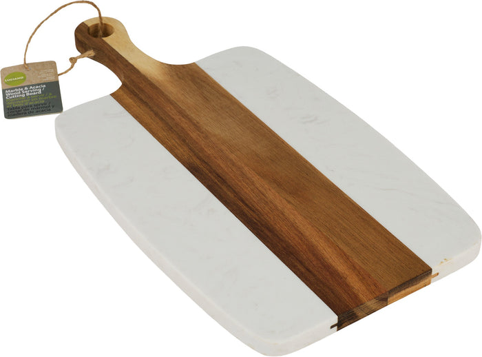 L.Gourmet Acacia Wood+Marble Board - 13.75