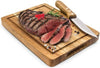 Set Of 4 Steak Knives - Acacia Wooden Handle