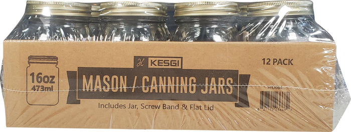 Mason / Canning Jar w/Lid - 16oz/473ml