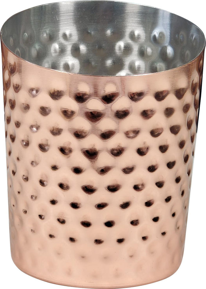 CLR - PK-84674 - French Fry Cup - SS - Cross Cut - Hammered Copper Plated - Discontinued