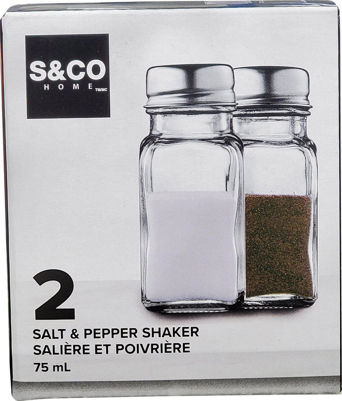 S&CO - Salt & Pepper Shaker 75ML - Glass (2 Pack)