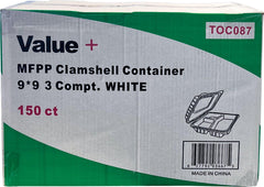 Eco-Craze MFPP Clamshell Container 9x9x2.6