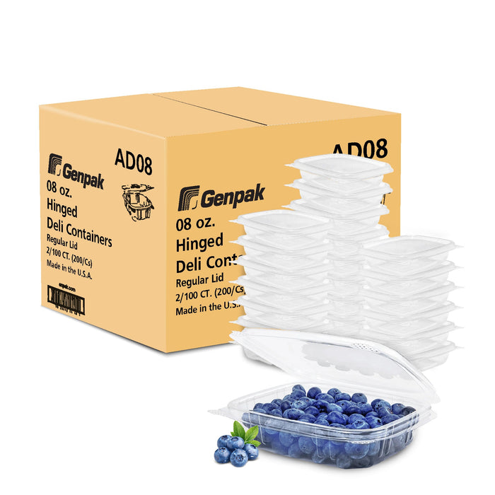 Genpak - Hinged Deli Container - Clear - 8oz - AD08