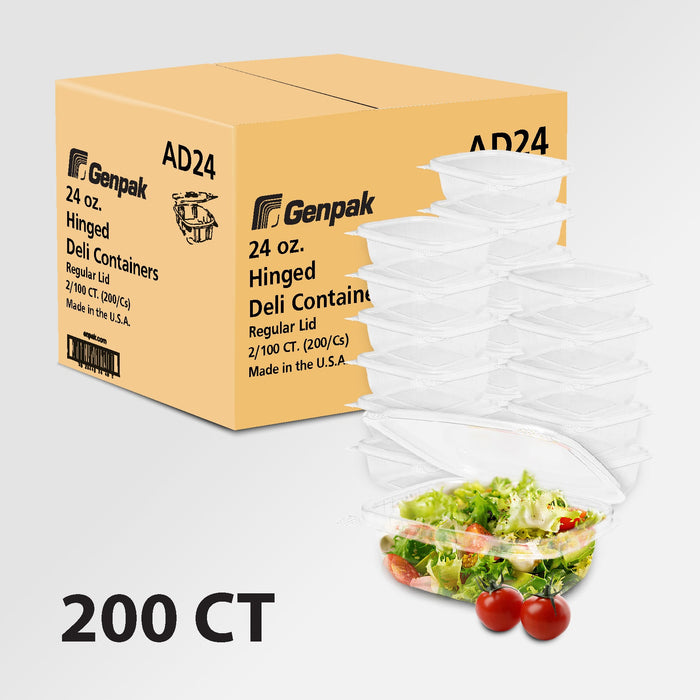 Genpak - Hinged Deli Container - Clear - 24oz - AD24