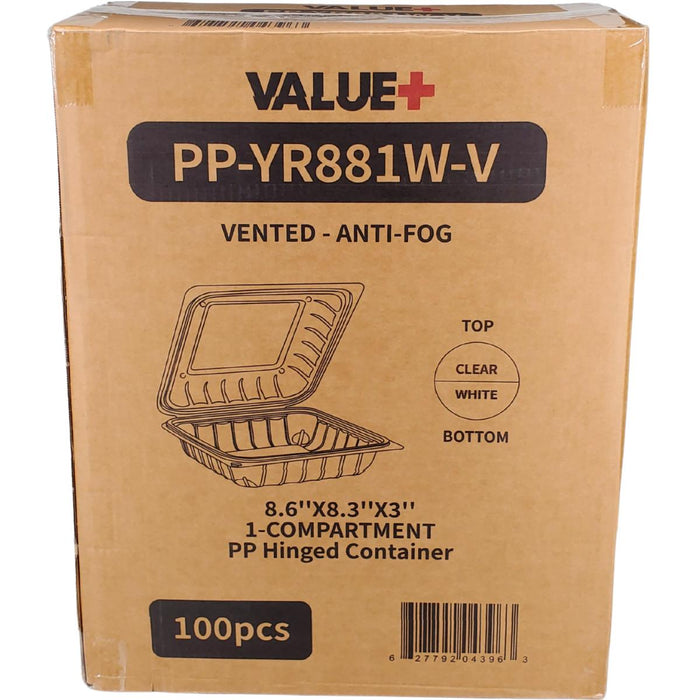 Value+ - YR881W-V - PP Hinged Cont. - 8.6x8.3x3