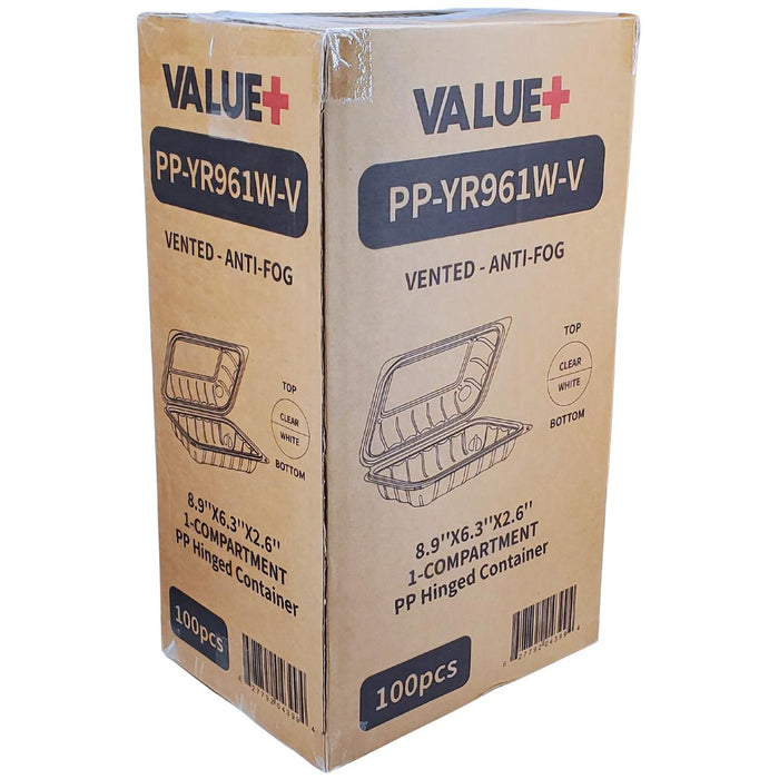 Value+ - YR961W-V - PP Hinged Cont. - 8.9x6.3x2.6