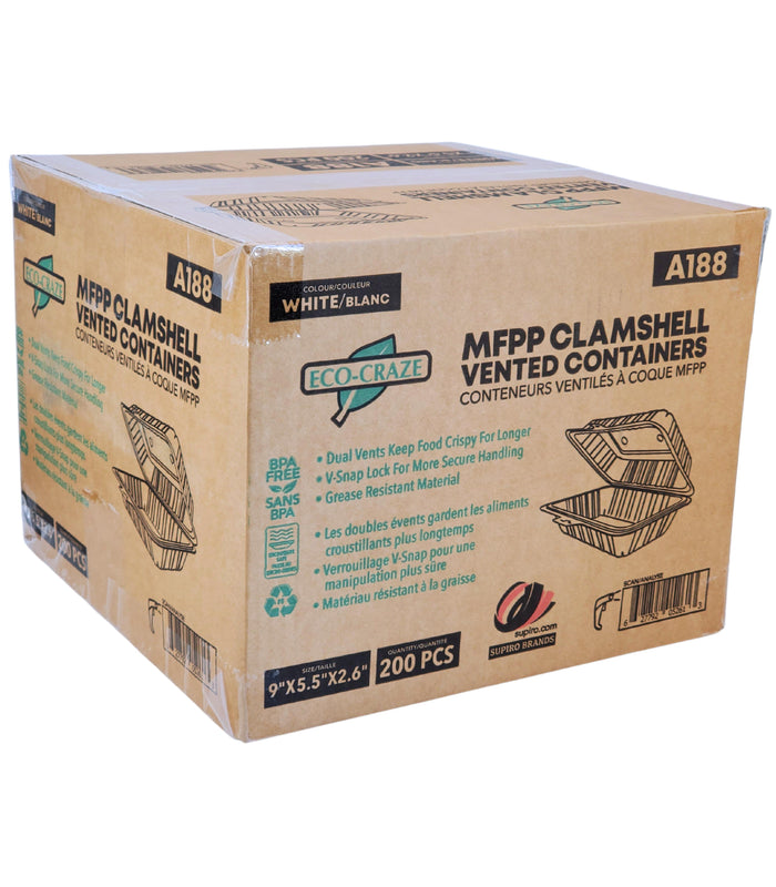 Eco-Craze MFPP Clamshell Vented Containers - 9