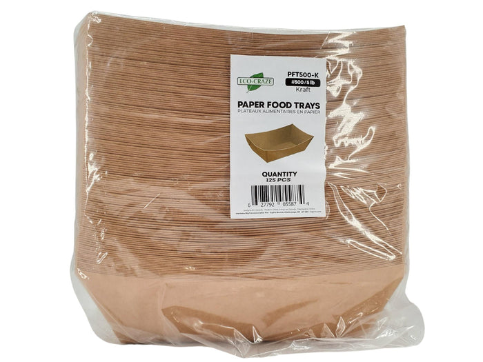 Eco-Craze PFT500-K #500 5 lb Kraft Paper Food Tray