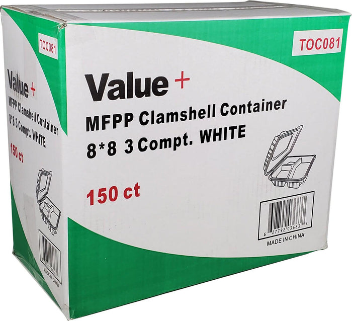 Eco-Craze - MFPP Clamshell Container - 8x8x2.8