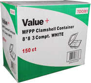 Eco-Craze - MFPP Clamshell Container - 8x8x2.8