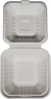 XC - E2E Foodpack - Bagasse Clamshell Container - 6x6