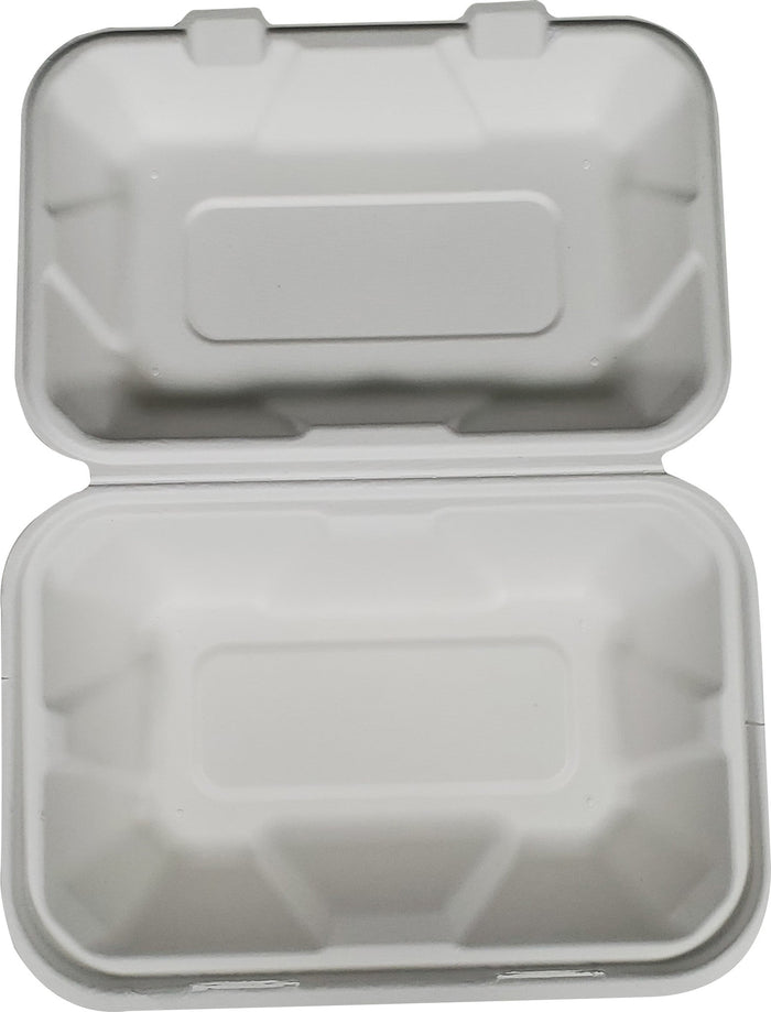 Eco-Craze - 9x6x3 Bagasse Clamshell Container