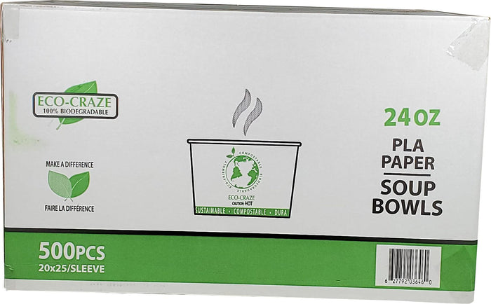 Eco-Craze - PLA 24oz Soup Paper Cup