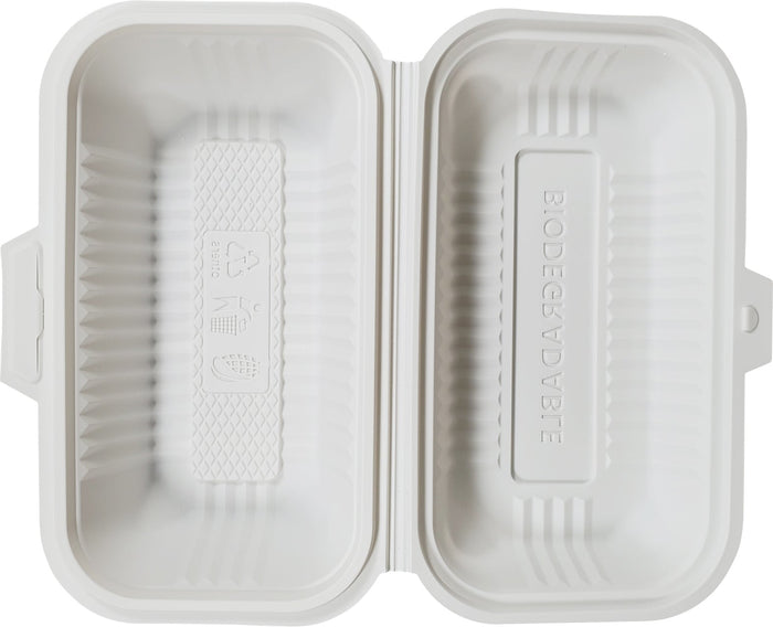 XE - Eco-Craze - Corn Starch Clamshell Container - 9X5 - 1 Comp