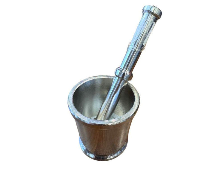 Stainless Steel Mortar & Pestle - 9cm dia x 9cm ht