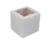 EB - Cup Cake Box with Window - White - 4x4x4