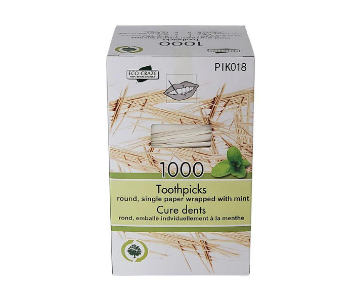 Eco-Craze - Bamboo Toothpick - Mint - Paper Wrap - P2-65M
