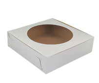 EB - White Cake Boxes - W/Window - 9x9x2.5 (Pie Box)