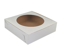 EB - White Cake Boxes - W/Window - 9x9x2.5 (Pie Box)