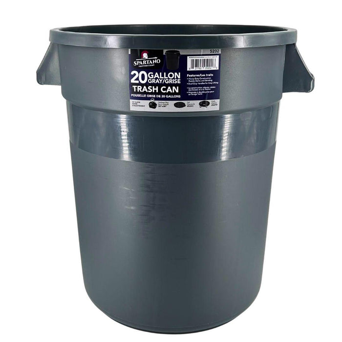 Spartano - Trash Can - 20 Gallon  - Grey - 5202