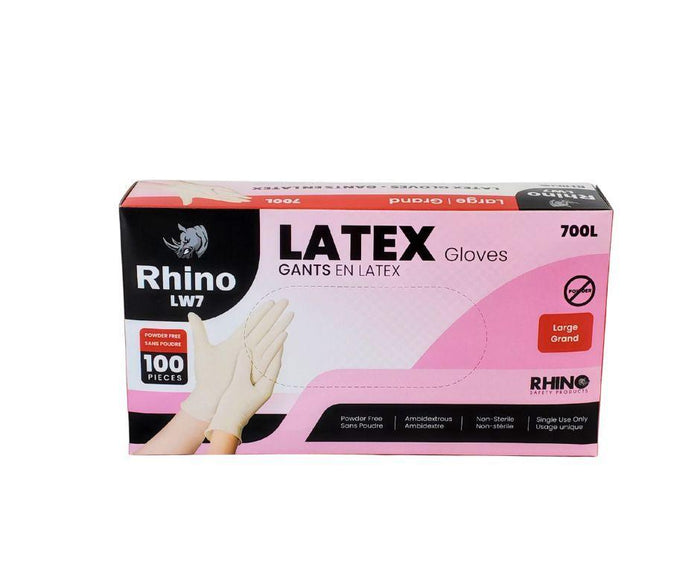 Rhino - Latex Gloves - Powder Free - Large - L700