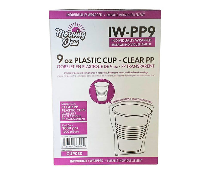 Morning Dew - 9oz Plastic Cups - PP9 - Individually Wrapped
