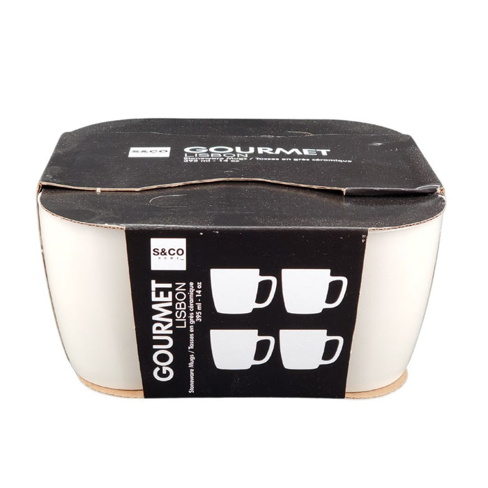 CLR - Gourmet - Lisbon Beige Stoneware Mugs 395ml - HK04995 - DISCONTINUED