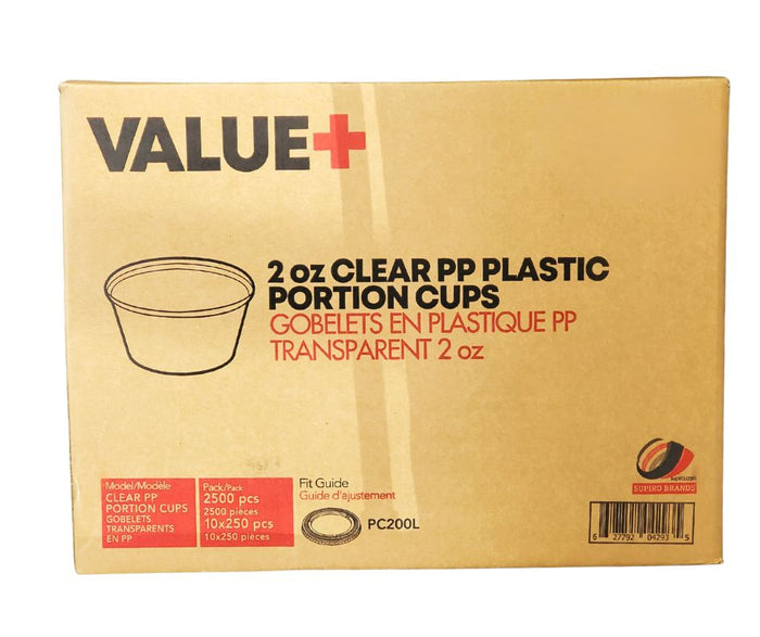 Value+ Clear PP Plastic Portion Cups - 2oz