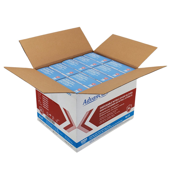 Advance Care - Nitrile Gloves Exam - Blue - X large