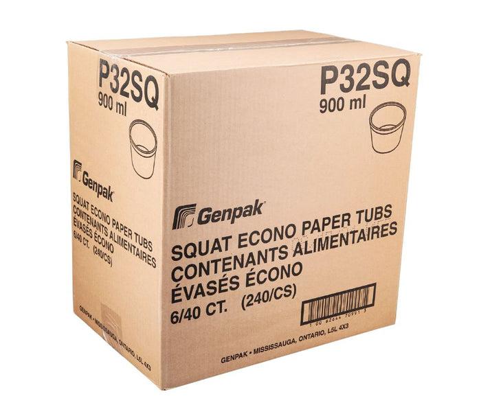 CLR - Genpak - White - 32oz/1000ml Round Food Container