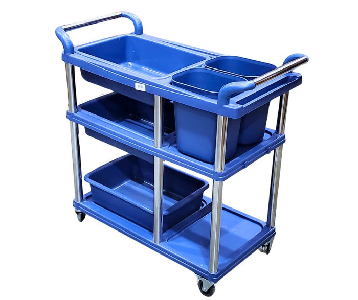 CLR - Multi Purpose Plastic Cart w/5 Bins - Blue - 771