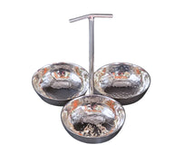 Chutney Serving Tray SS - 3 Comp - Shallow